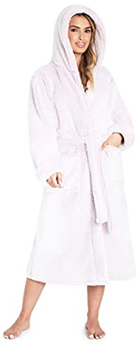 CityComfort Robe de Chambre Femme - Peignoir en Polaire Femme S-XL (Rose pâle, L)