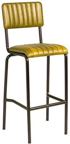 Netfurniture Creme Barhocker - gerippt - Lascari - Gold