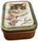 Geschenkdose Design Nostalgia - Liebevoll gestaltete rechteckige kleine Minidose - Motiv Love Cat - Bonbondose, Pillendose, Blechdose - Maße: (L x B x H): 10,5 x 7,8 x 6,4cm