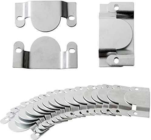 IPEA Gancio Connettore a Incastro per Divani, Mobili, Mensole, 20 Pezzi [10 Coppie di Ganci], Agganci in Metallo per Appendere Cornici Quadri e Specchi a Parete, Metallico, Colore Cromato, 96x50mm