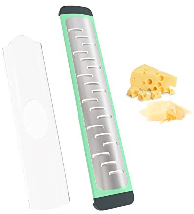 Empava Reibe - Käse, Parmesan, Muskat, Knoblauch, Zitrone, Ingwer, Muskatnuss - Küchenreibe Aus Edelstahl Mit Parmesanhobel - Grün