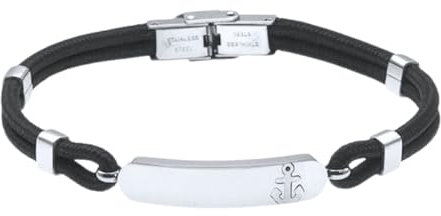 bracciale ancora uomo in acciaio e cotone bcc1364c