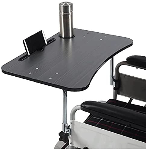 Tablette en Bois pour Fauteuil Roulant, Table Universelle pour Plateau pour Fauteuil Roulant, avec Support pour Téléphone Portable Et Porte-gobelet Table À Manger pour Fauteuil Roulant