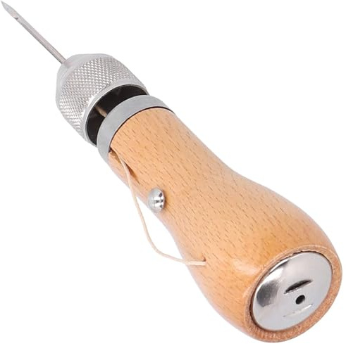 Beufee Stitching Awl Tool, Professional Hand Stitching Leather Awl Tool Stitching Awl Needle Sewing Awl Leather Craft Accessories Repair Tool