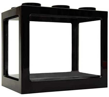 Mini-Aquarium, Dekoratives, Stapelbares Kleines Aquarium Aus Acryl Für Büro, Tee, Tischdekoration, Goldfischschalen, Schwarz.