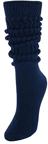 CTM Women's Super Soft Heavy Slouch Socks (1 Pair), Navy Blue