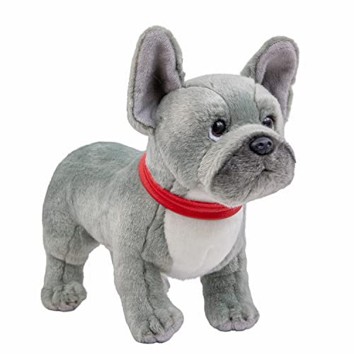 Teddys Rothenburg Bulldogge 30 cm grau sitzend Kuscheltier Hund Bulldogge französische Bulldogge aus Plüsch