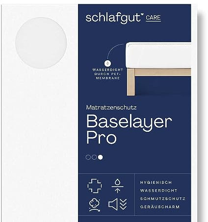 Schlafgut Pro Molton Wasserdichter Matratzenschoner 180x200 aus 100% Baumwolle, Matratzenauflage mit Gummizug