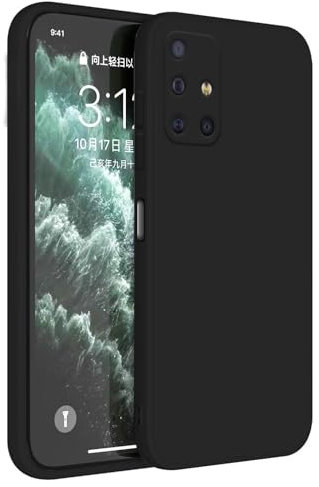 Topme Coque pour Samsung Galaxy A51 4G (6.5 inches) Etui Housse, Protecteur de Peau en Silicone TPU - Le Noir