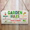 Second Ave Funny Garden Rules Wooden Hanging Gift Rectangle Garden Sign Plaque