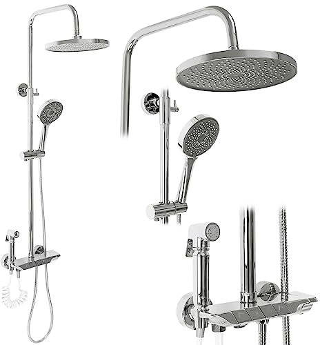 Rea Colonne de Douche MAX chrom Système de Douche en Laiton Pour Salle de Bain (Chrome)