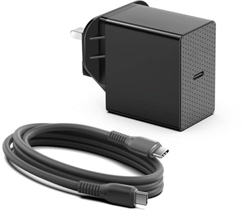 KFD 65W GaN USB C Charger Fast Power Adapter for ASUS Zenbook 14 OLED UX3402VA Chromebook CX3402CBA, DJI mini 4/DJI Neo Drone, NOCO GBC011 Boost X GBX45 GBX55 GBX75 GBX155 20V 3.25A USB-C Plug Cable