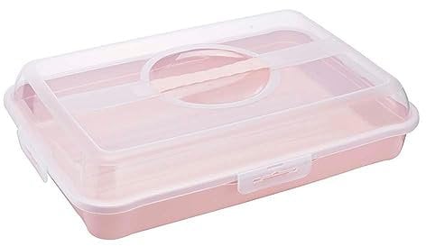 keeeper Fiambrera para bocadillos, tartas y magdalenas, Polipropileno, Rectangular, Enrico, Rosa nórdico