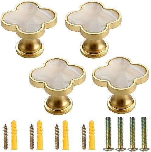 Roellgs 4 Piece 33mm Door Handle with Screws, High Grade Light Luxury Handle Wardrobe Cabinet Drawer Handle Single Hole Handle Home Decor(Grey)