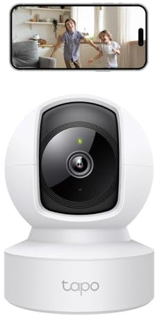 Tapo C212 Telecamera WiFi Interno 2K 3MP, Videocamera Sorveglianza, 360º Horizontal, Porta Ethernet, Panoramica e IInclinazione, Visione Notturna, MicroSD fino a 512GB, Alexa, Google