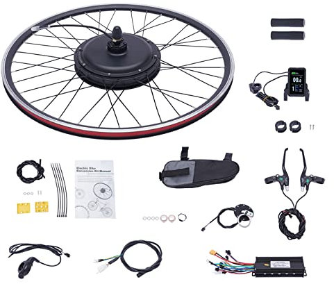 SABUIDDS Kit de conversion pour vélo électrique 28/29/700C 48 V 1000 W avec batterie HL Plus 48 V 13 Ah, écran LCD, kit de conversion pour vélo électrique 28/29/700C V-Brake Frein à disque avant