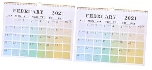 Lurrose 2 Stk Englischer Wandkalender Spule Spiralkalender Monatsplaner Zum Aufhängen Kalender 2021 Zum Ausdrucken Blätterkalender 2021 2121 Kalenderblock Druckbar Memorandum Büro Papier