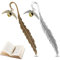 Sunshine smile 2Pcs Harry Lesezeichen,Zauberfeder Lesezeichen,Goldener Schnatz Lesezeichen,Metall Lesezeichen,Lesezeichen Gold,für Leseratten/Damen/Teenager/Mädchen (Silber+Gold)