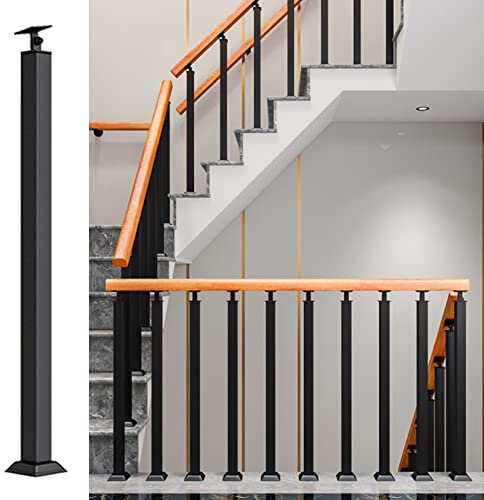 Quadratische Balustergeländer, Spindeln aus Metallschmiedeeisen für Treppenhaus, Innenbereich, Veranda, Balkon, Geländer für Treppen und Wohnungen, 1/2/5/10er-Pack (Farbe: Höhe 95 cm (37 3/8 Zoll