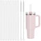 8 pcs 31 cm Straws for Stanley Cup, Reusable Glass Straws Drinking with Cleaning Brush, Long Straw for Drinking Clear Stanley Replacement Straw Compatible with Stanley Cup 40oz (8 Straight)