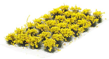 VOSAREA Artificial Flower Cluster Model 28-piece Simulation Grass Cluster Decor Yellow Micro-landscape Ornaments for Diy Fairy Garden and Scenery