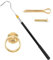 Ladder Pull Down System Kit Parts, Attic Ladder Pull Down Extension Copper Pole up To 64in And Hook for Attic Pulling Down Attic Pull Handle Set Tool for Loft Cabinets Dressers Drawers Cupboards