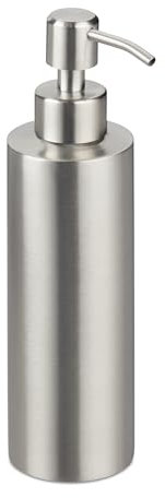 Relaxdays Seifenspender, 300 ml, Edelstahl, nachfüllbar, Seife, Duschgel, Badezimmer, Küche, Handseifenspender, Silber