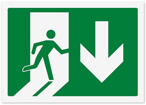 Adesivo Uscita Emergenza formato cm 21x15 | Segnaletica Uscita di Sicurezza | 1 pz
