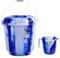 Fire Up Up Bucket Mug Set Bathroom Toilet Kitchen Use 13L Bucket with Lid & 1.5L Water Jug with Handle (Blue)