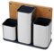 Joseph Joseph Counterstore - Utensil & Knives Storage Pot and wooden Chopping Board Set, Worktop organiser – Stainless Steel