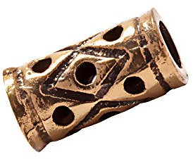 NKlaus Asatru Haar Bartperle CYRA Wikinger Muster Antik Bronze 7673