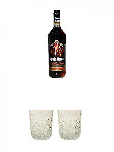 Captain Morgan Black Label Jamaika 40% 0,7 Liter + Rum Glas 1 Stück + Rum Glas 1 Stück