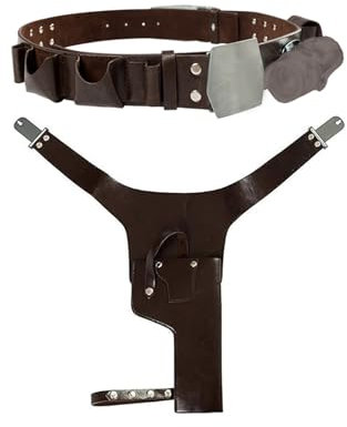 Joyplay Erwachsenenkostüm-Gürtel mit Schnalle, Holster, Ledergürtel, Requisiten, Halloween, Kostüm-Zubehör, Stil 1, M