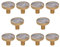 Coqlycot 10 Pack Cabinet Door Knobs 32mm Crack Marble Pattern Round Wardrobe Drawer Handle Hardware with Screw for Kitchen Bathroom Bedroom