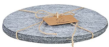 Hansmeier Filzuntersetzer rund - Hellgrau - 20cm - 2er Set - praktisch & stilvoll - Unterlage für Teller, Töpfe, Vasen oder als Tischset - waschbar