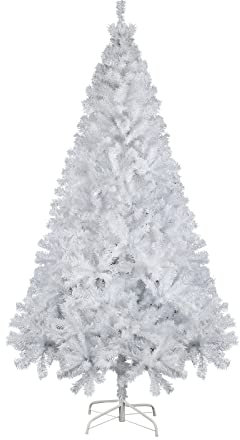SALCAR Weihnachtsbaum Künstlich 180 cm Weiss, Künstlicher Tannenbaum mit Handschuhen und Metallständer, Weihnachtsbäume als Weihnachtsdeko Innen