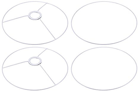 sourcing map 2 Set Lampenschirm Ring 300mm Durchm. Halter Rahmen für Lampenfassung Eisen