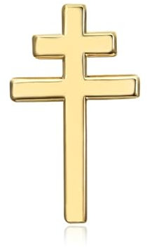 BOBIJOO Jewelry - Anstecknadel Kreuz von Lothringen, Schmuck, Knopfloch, 20 mm, goldfarben