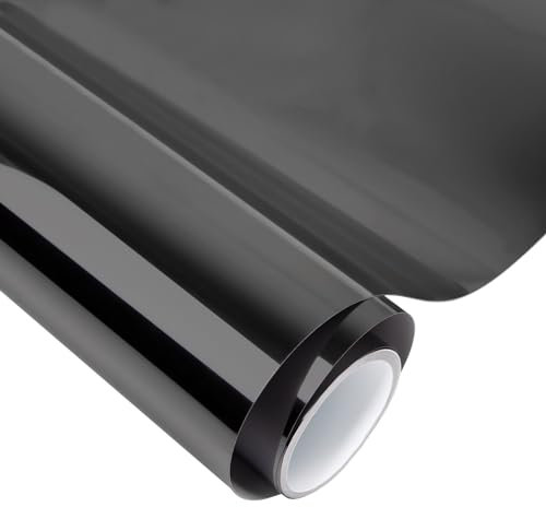 VINYL FROG Rouleau de vinyle adhésif permanent pour loisirs créatifs et décorations - Compatible avec les machines de découpe Cameo et autres - 30,5 x 155 cm - Effet miroir chromé (noir)