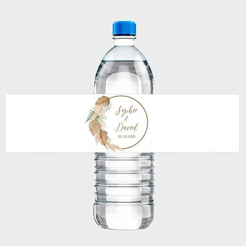 WEIYOU 30 Pièces, Stickers Bouteille d'eau Personnalisée,étiquette Bouteille d'eau Mariage étiquette Mariage Personnalisable Stickers Personnalisable Bouteille (D)