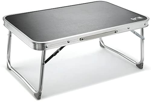 Trail Low Camping Table Folding Lightweight Lockable Aluminium Frame with Handle W60cm x D40cm x H26cm Black