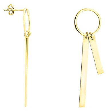 SOFIA MILANI - Damen Ohrringe 925 Silber - vergoldet/golden - Kreis Stab Ohrhänger - E1633
