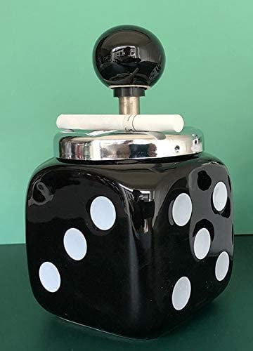 TIANYIA Rauchfrei Aschenbecher mit hoher Kapazität, Würfelform, schwarz, weiß, Keramik, Aschenbecher mit Deckel, Heimdekoration, Zubehör, kreatives Gadget, Aschenhalter Tischplatte