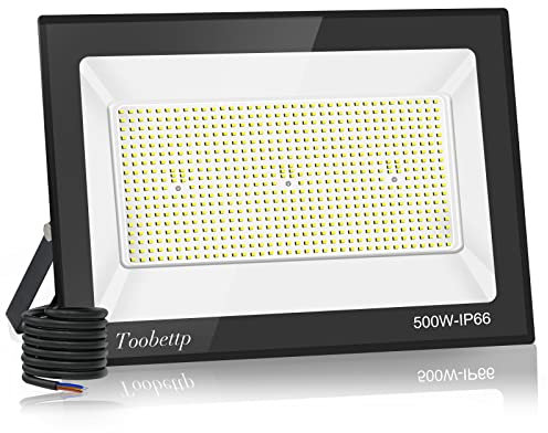 toobettp 500W Projecteur LED Extérieur, Spot LED Extérieur 50000LM Blanc Froid 6500K Eclairage Extérieur IP66 Imperméable Super Lumineux pour Garage Jardin Terrasse Parking