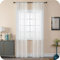 GIRASOLE HOME® Coppia Tende Filtranti in Simil Lino Fantasia Rampicanti Tenda per Porta Finestra ed Interni 2 Pannelli con Tasca e Passanti Nascosti (Bianco, 70x235cm)