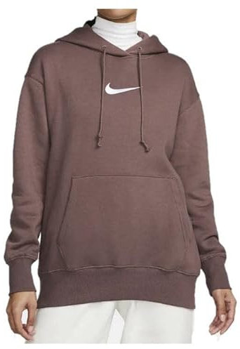 Nike Sportswear-Felpa con Cappuccio in Pile da Donna, Viola Scuro, XL