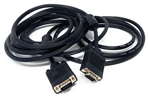5m VGA to VGA Cable 15 pin SVGA Male to Male for Monitor Computer PC Laptops TV Projectors Extension Lead, HD15 All Data Pins Connected 16.5ft Black