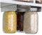 lopeztek Mason Jar Organizer Holder Rack for Food Storage, Under Cabinet Shelf Canning Hanger Accessories for 4oz, 8oz, 12oz, 16oz, 24oz, 32oz, 64oz (2 Pcs-Regular)