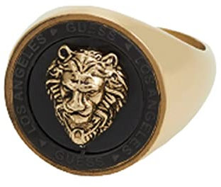 GUESS Ring Löwe King Stahl vergoldet – JUMR01315YGYB, Acryl