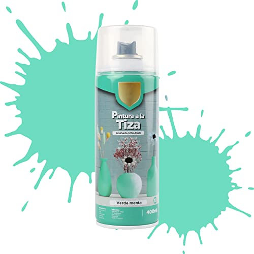 Etrexonline Pintura en Spray Ultra Mate a la Tiza, Chalk Paint Spray, Ideal para Metal,Madera y Cerámica, Acabado de Estilo Vintage - Colores Verde Menta (400ml, 1 Unidad)